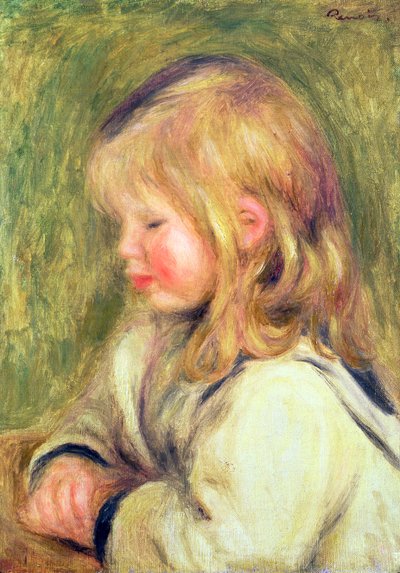 El Niño en una Camisa Blanca Leyendo, 1905 de Pierre Auguste Renoir